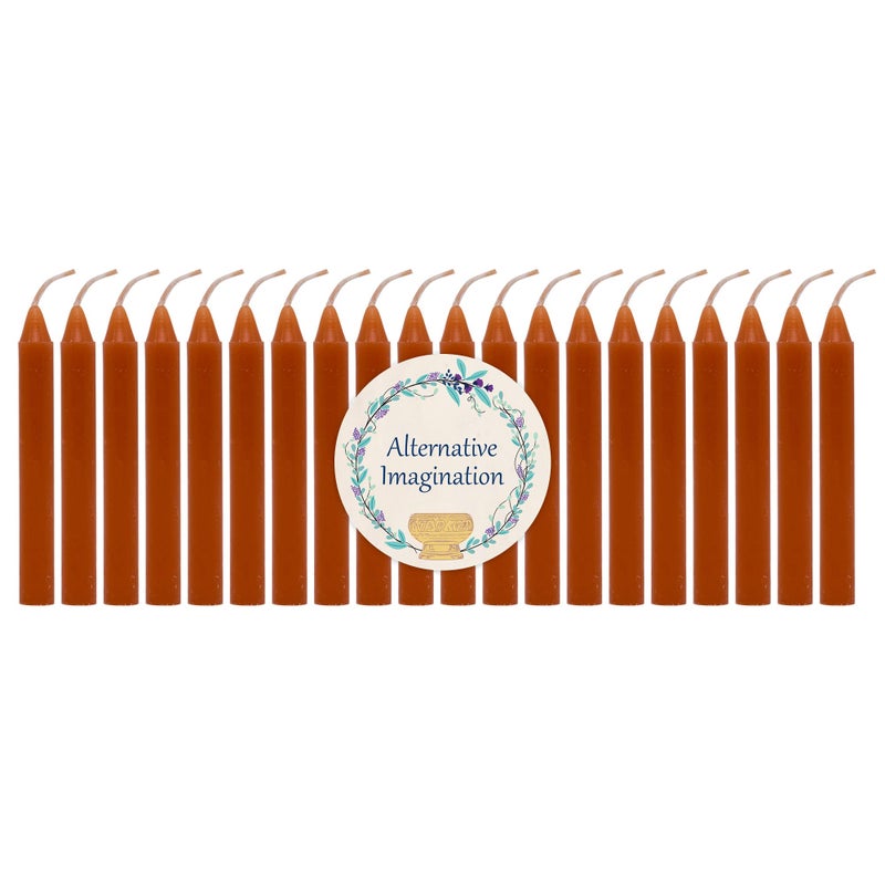 Alternative Imagination Brown Chime Candles - 20 Pack of Unscented 4 Inch Mini Taper Candles - Dripless Long Burning Ritual Candles for Meditation, Spell Work, Birthdays, Ceremonies & Home Decor - Image 1